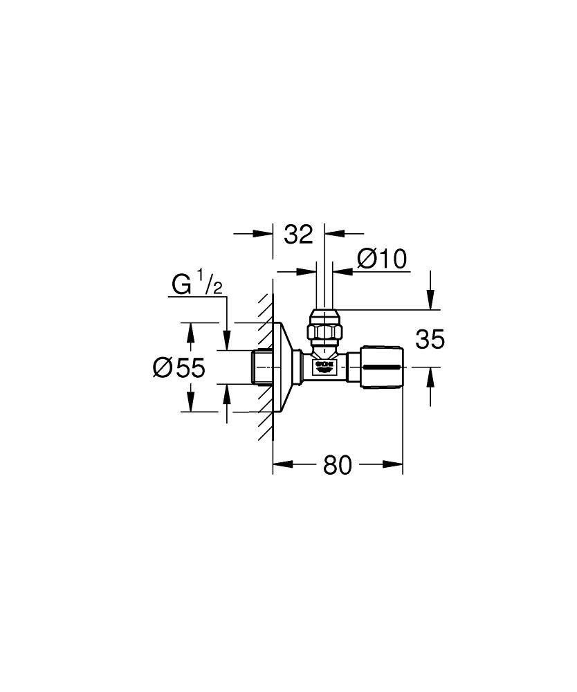 Вентиль угловой GROHE 1/2 дюйма-3/8 дюйма, 1 шт, темный графит, глянец (22037A00) Вентиль угловой GROHE 1/2 дюйма-3/8 дюйма, 1 шт, темный графит, глянец (22037A00)