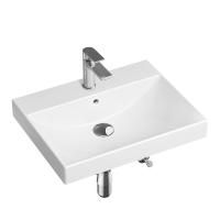 Комплект 5 в 1 Lavinia Boho Bathroom Sink 21510363, врезная фарфоровая раковина 60 см, смеситель, латунный сифон, донный клапан quick-clac, угловые вентили 2 шт.