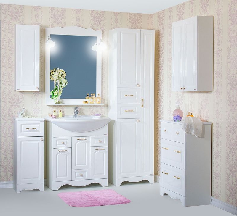 Зеркало Бриклаер Анна Лаура 75 с подсветкой Белое