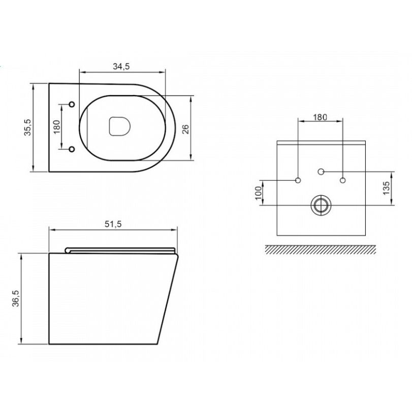 Унитаз подвесной Maretti Florenza безободковый с микролифтом, FL10PBM97-560, черный, артикул FL10PBM97-560