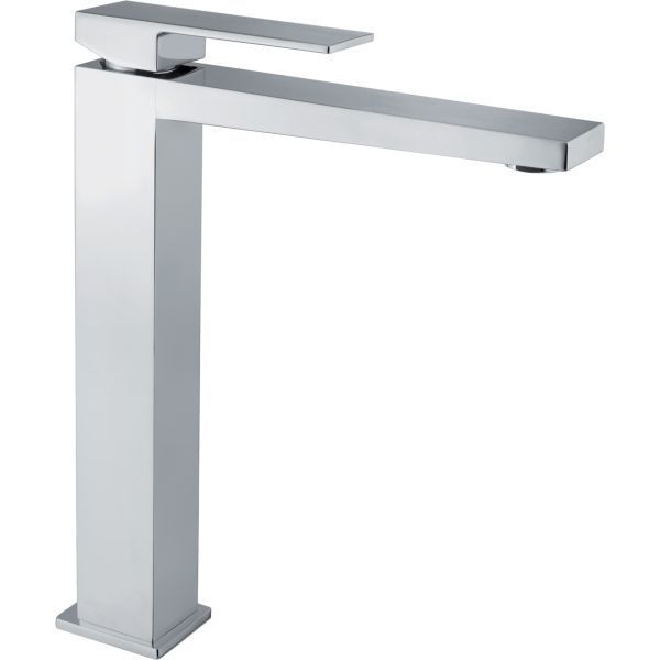 Fiore Kube, высокий однорычажный смеситель для раковины с донным клапаном click-clack, цвет черный матовый