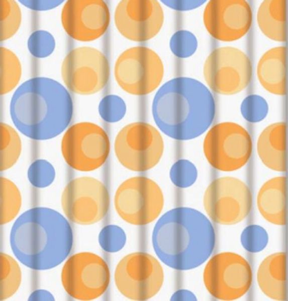 Штора для ванной FASHUN A8804, оранжевый/голубой