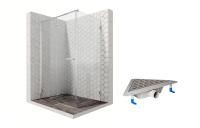 Душевой уголок Ambassador Abner 10011103L-ST5, прямоугольный, угловой трап, 120х80