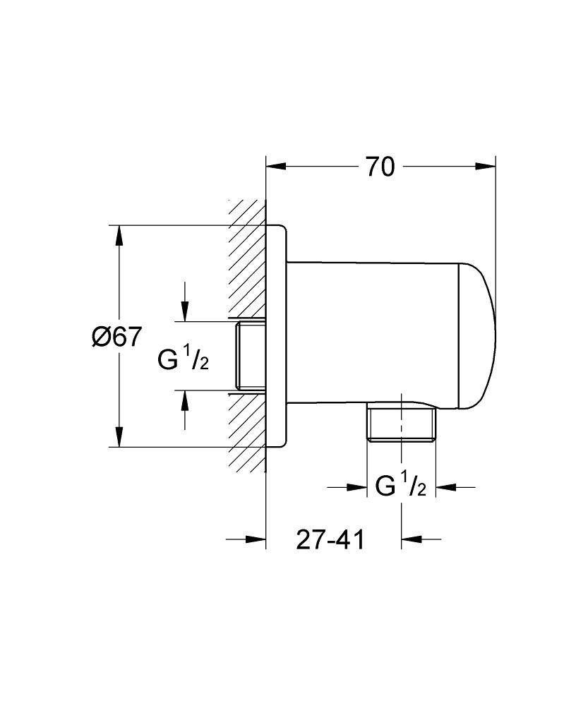 Подключение для душевого шланга GROHE Relexa, хром (28680000) Подключение для душевого шланга GROHE Relexa, хром (28680000)