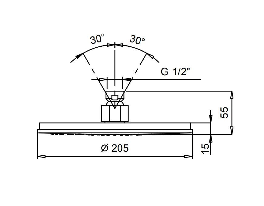 FANTINI Верхний душ Ø200 мм., цвет хром