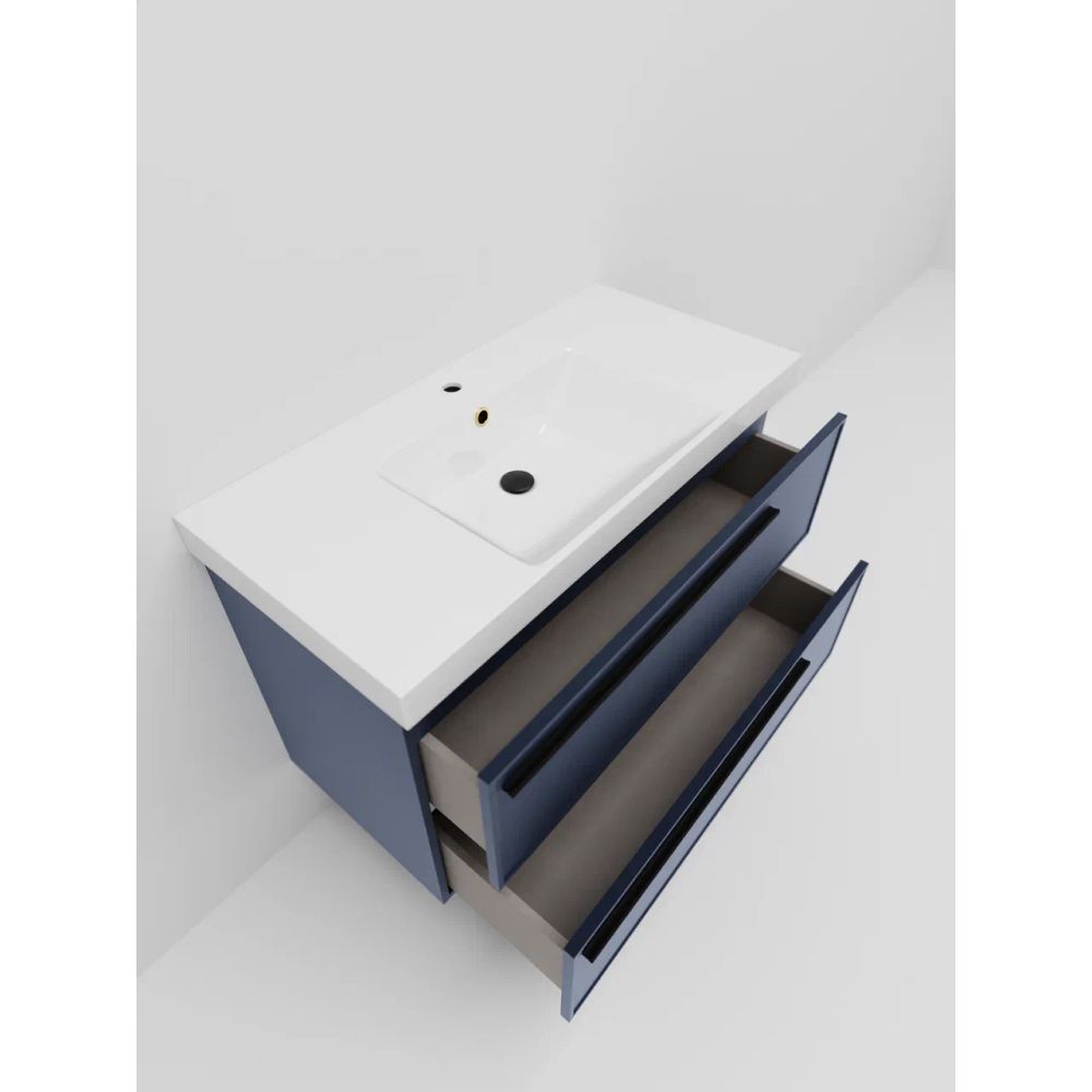 Тумба под раковину подвесная La Fenice Elba TWIN FNC-01-ELB-BG-100-2, синяя, артикул FNC-01-ELB-BG-100-2