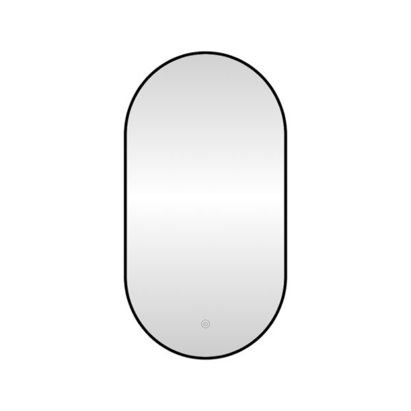 Зеркало с подсветкой LED Fixsen FX-3090B овальное 50х90 см, черное