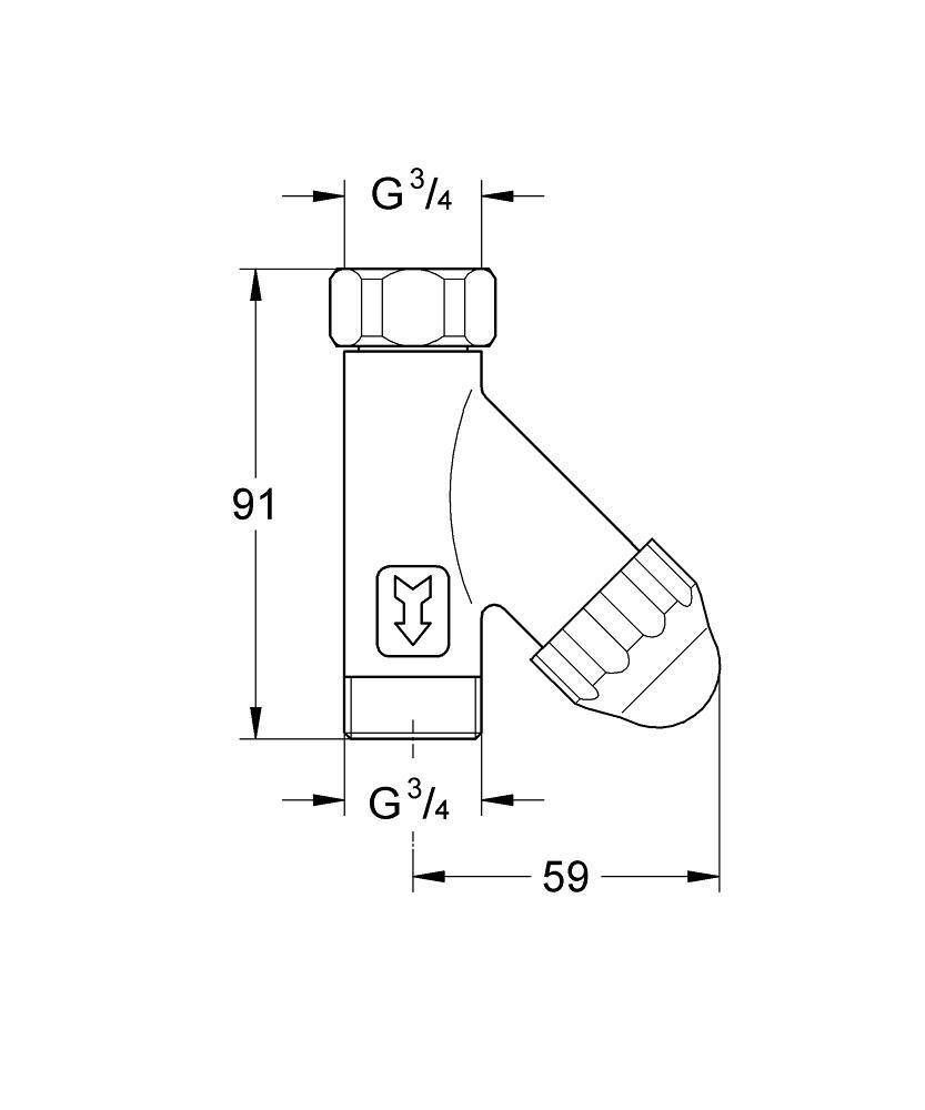 Фильтр грубой очистки GROHE 3/4 дюйма (315 микрон), хром (41275000) Фильтр грубой очистки GROHE 3/4 дюйма (315 микрон), хром (41275000)