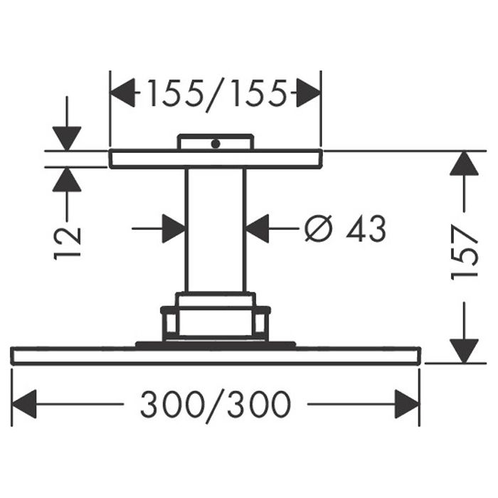 AX ShowerSolution Верхний душ, 300x300мм, 2jet, с  держателем 100мм, потолочный монтаж, цвет: хром AX ShowerSolution Верхний душ, 300x300мм, 2jet, с  держателем 100мм, потолочный монтаж, цвет: хром