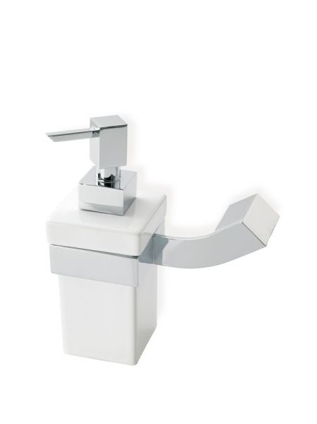 Stil Haus Fluid, настенный керамический дозатор, цвет хром - белая керамика