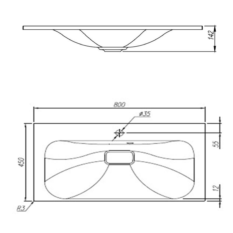 Раковина Florentina Фортуна 80 см 10.270.00800.001, белая, артикул 10.270.00800.001