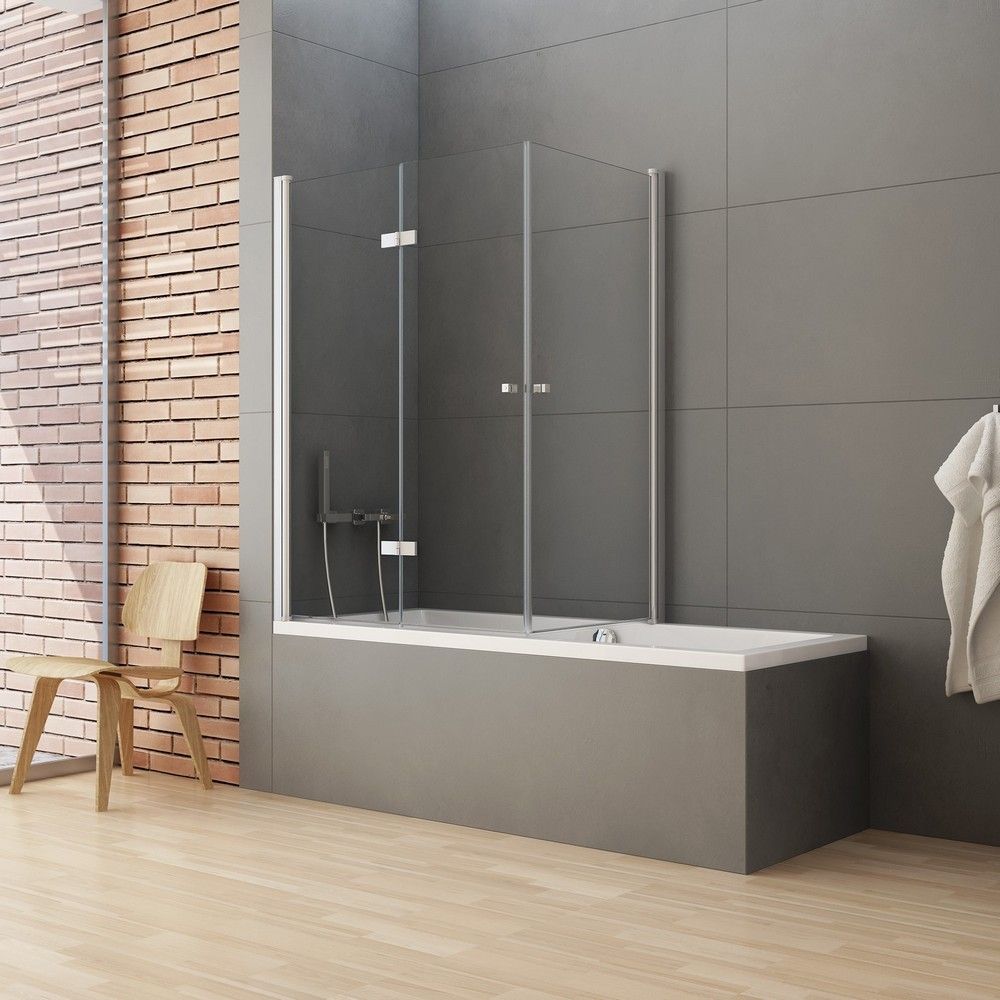 Шторка для ванны NEW TRENDY NEW SOLEO 120x70 см P-0030/P-0024 L (хром)