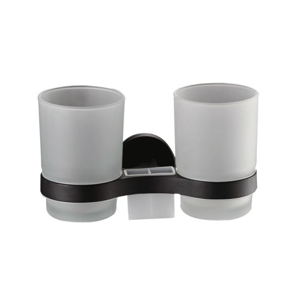 Стакан для ванной комнаты двойной Haiba HB8708, черный