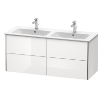 Duravit ME by Starck  Двойная раковина для мебели с перел., с 1 отв. под смес., 1300x490мм, Цвет: Белый