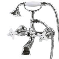Devon&Devon WHITE ROSE Смеситель для ванны настенный хром . с душевым комплектом