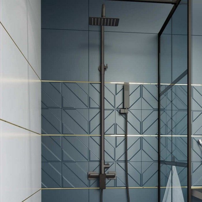 Система для душа наружного монтажа EXCELLENT Rain Keria AREX.2081BL (черный мат)