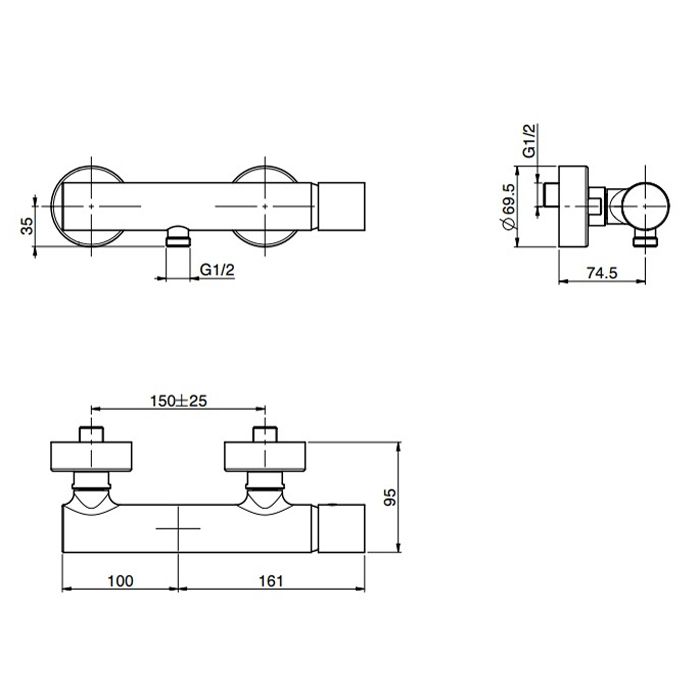 FIMA|Carlo Frattini Nomos go Смеситель для душа внешнего монтажа, цвет хром, артикул F4165/1CR