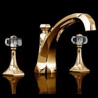 Devon&Devon Excelsior Gemstone Смеситель для раковины на 3 отв., донный клапан. Цвет: золото 24к.