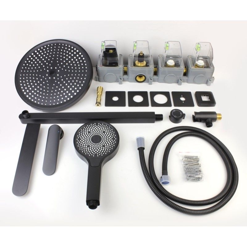 Душевая система встраиваемая Bronze de Luxe ICON 3009CB, черный, артикул 3009CB