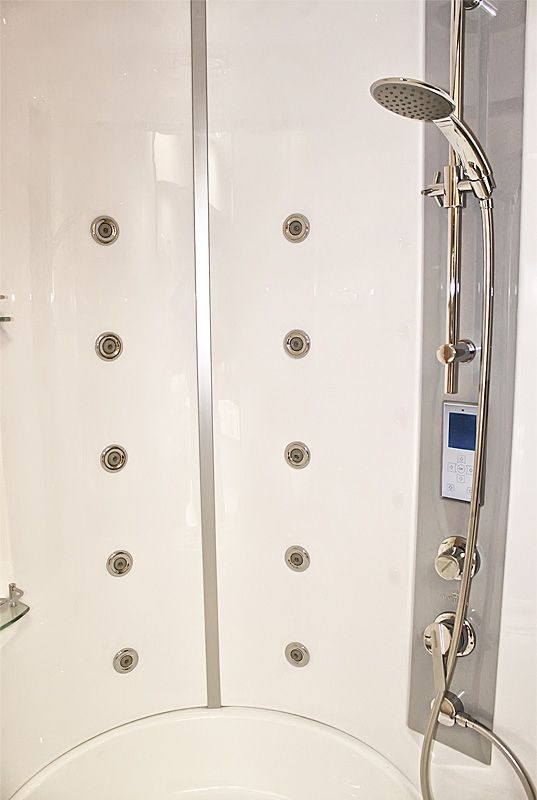 Душевой бокс Radomir Лаура 128x128 1-04-1-0-4-0880 профиль Белый стекло прозрачное