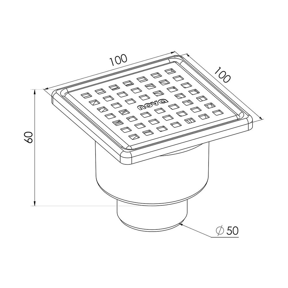 Душевой трап Nova NV5067, хром