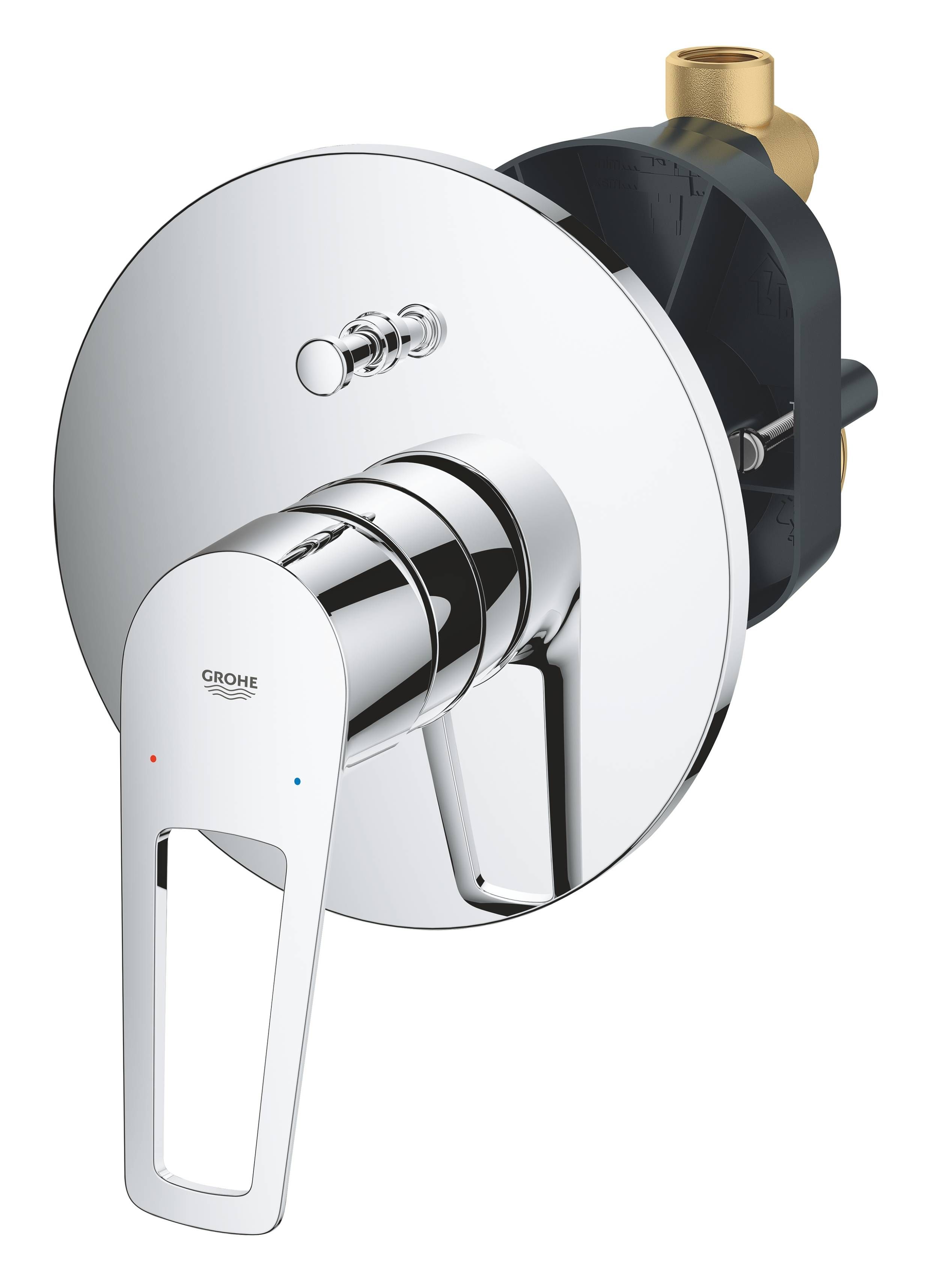 Смеситель для ванны GROHE BauLoop однорычажный, круглая розетка, хром (29081001) Смеситель для ванны GROHE BauLoop однорычажный, круглая розетка, хром (29081001)