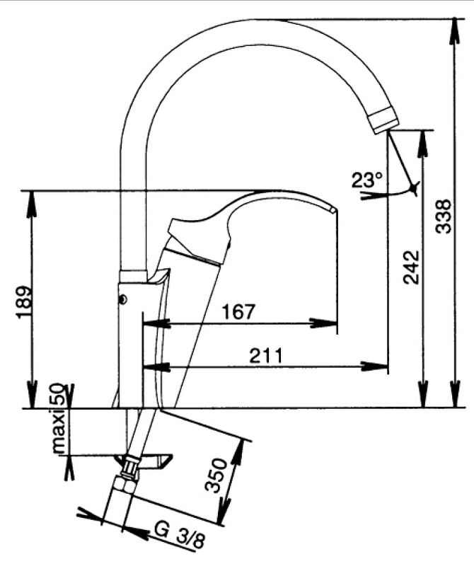 Смеситель для кухни Jacob Delafon Salute E76080-CP Хром