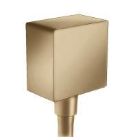 Шланговое подсоединение, Hansgrohe, FixFit, Square, стандарт подвода воды-1/2", с клапаном обратного тока, внутренняя часть из пластика, цвет-шлифованная бронза Шланговое подсоединение, Hansgrohe, FixFit, Square, стандарт подвода воды-1/2", с клапаном обратного тока, внутренняя часть из пластика, цвет-шлифованная бронза