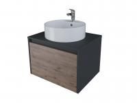 Тумба подвесная "Эвита 60", темно-серая, Гамма 56 / Luna 50