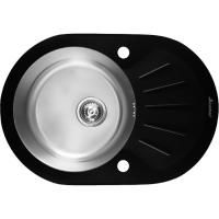 Мойка Seaman Eco Glass SMG-730B, два отверстия (Ø35мм), комплектация с вентиль-автоматом