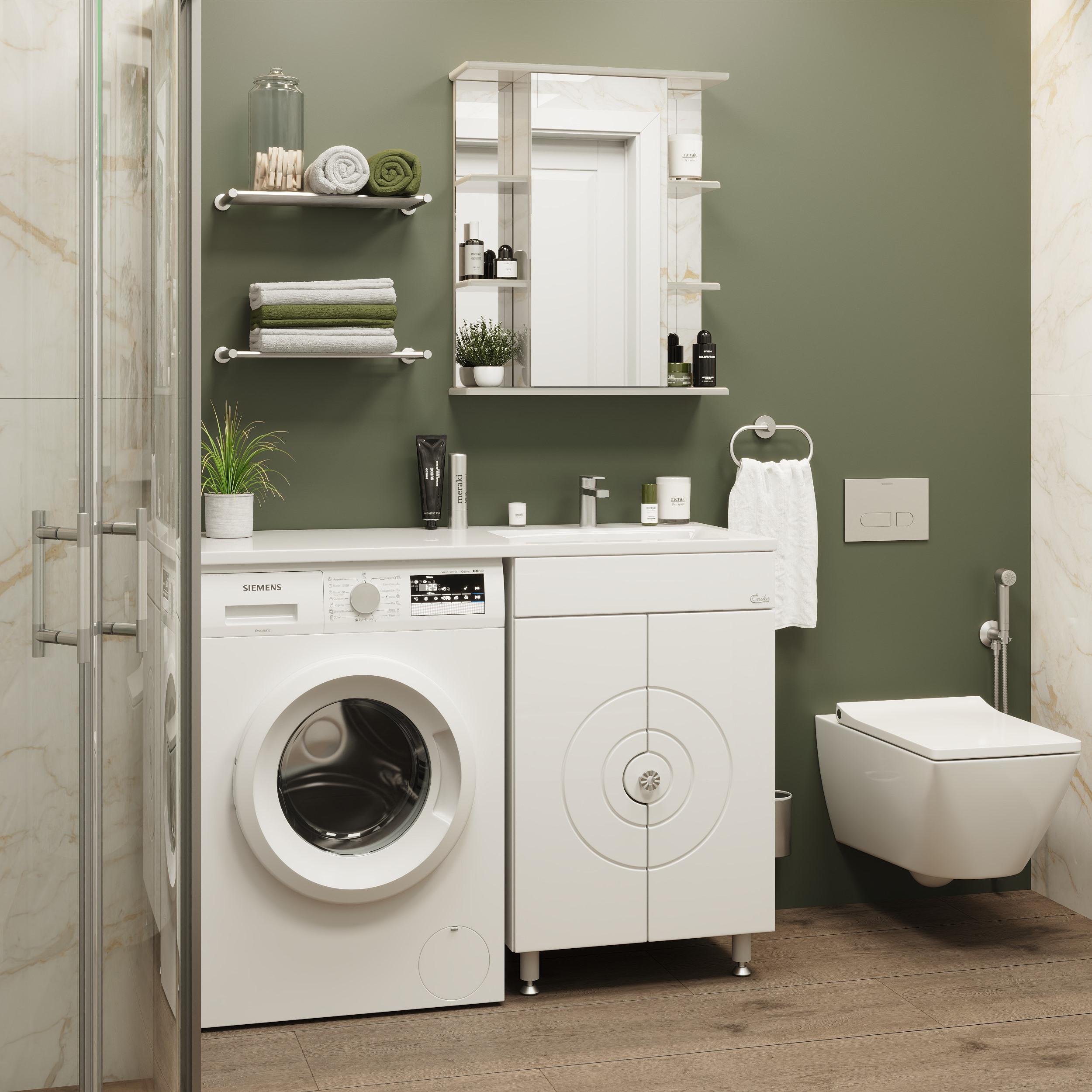 Тумба Onika Космос 60 напольная, под стиральную машину, белая (ум.Onika 120)