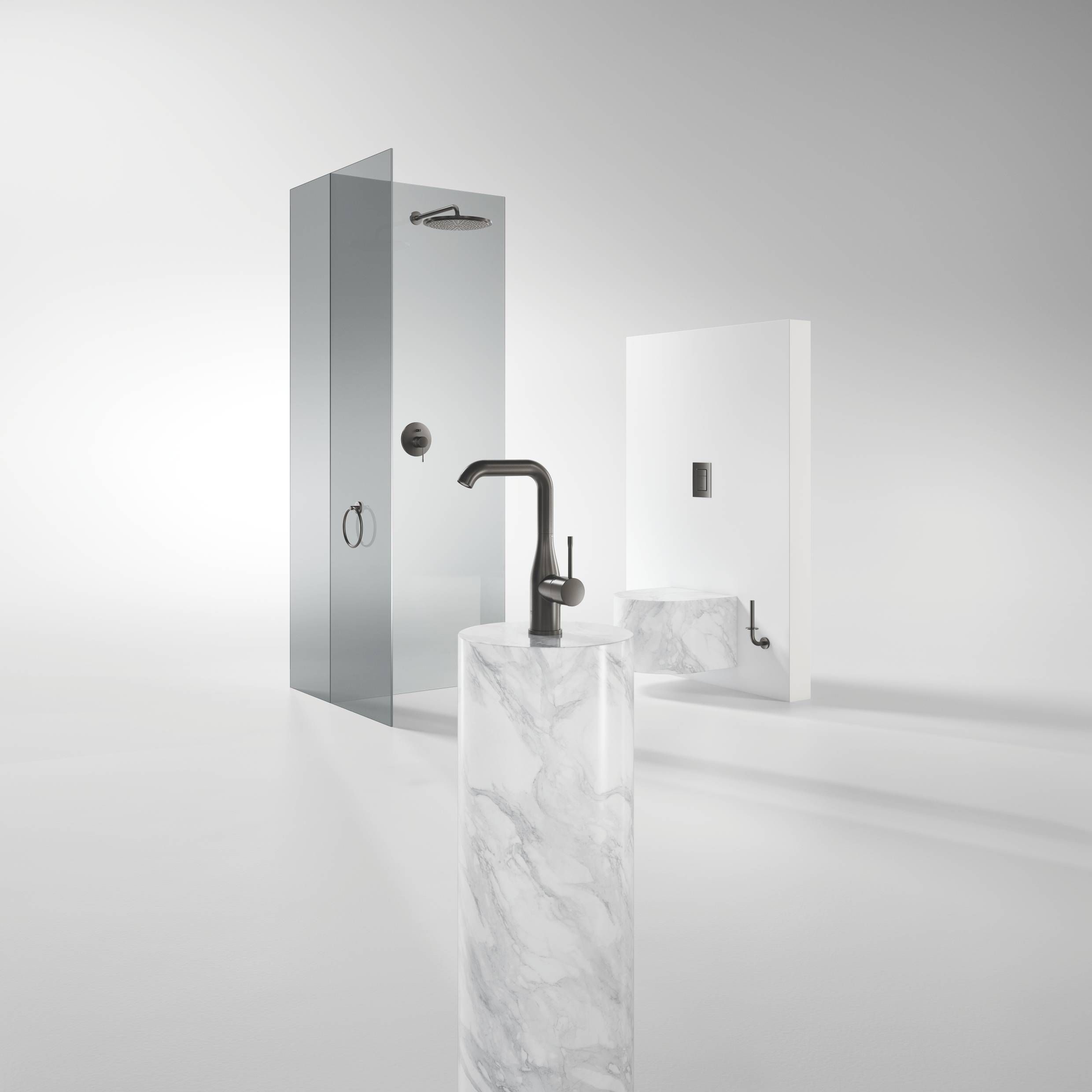 Верхний душ GROHE Rainshower с кронштейном, темный графит матовый (26066AL0)
