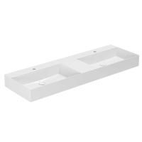 AZZURRA ELEGANCE Squared Двойная раковина подвесная/накладная  142х45см c 1 отв. под смеситель , цвет белый AZZURRA ELEGANCE Squared Двойная раковина подвесная/накладная  142х45см c 1 отв. под смеситель , цвет белый