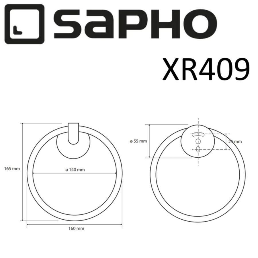 Полотенцедержатель X-ROUND в виде кольца, хром, Sapho, артикул XR409