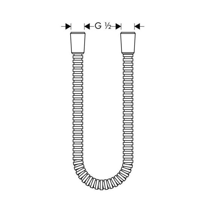 AX  Шланг для ручного душа, металлический 1,25 м, ½’, цвет: хром AX  Шланг для ручного душа, металлический 1,25 м, ½’, цвет: хром