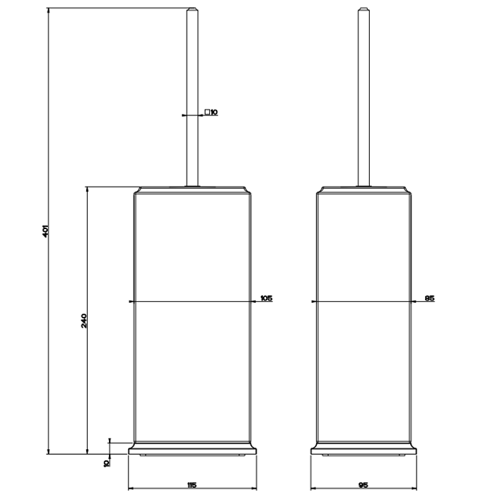 Gessi Eleganza Ершик для унитаза напольный, цвет: хром/белый
