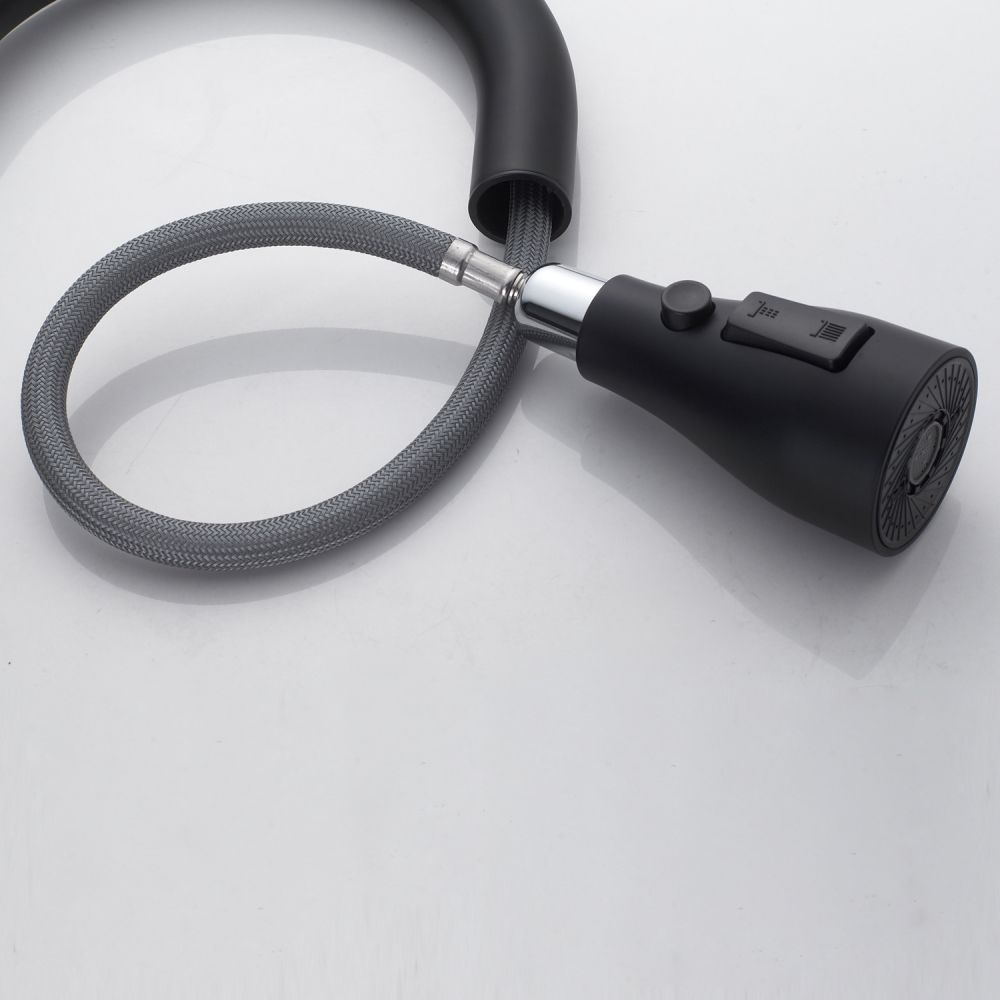 Смеситель для кухни с выдвижным изливом Shevanik S363H, черный