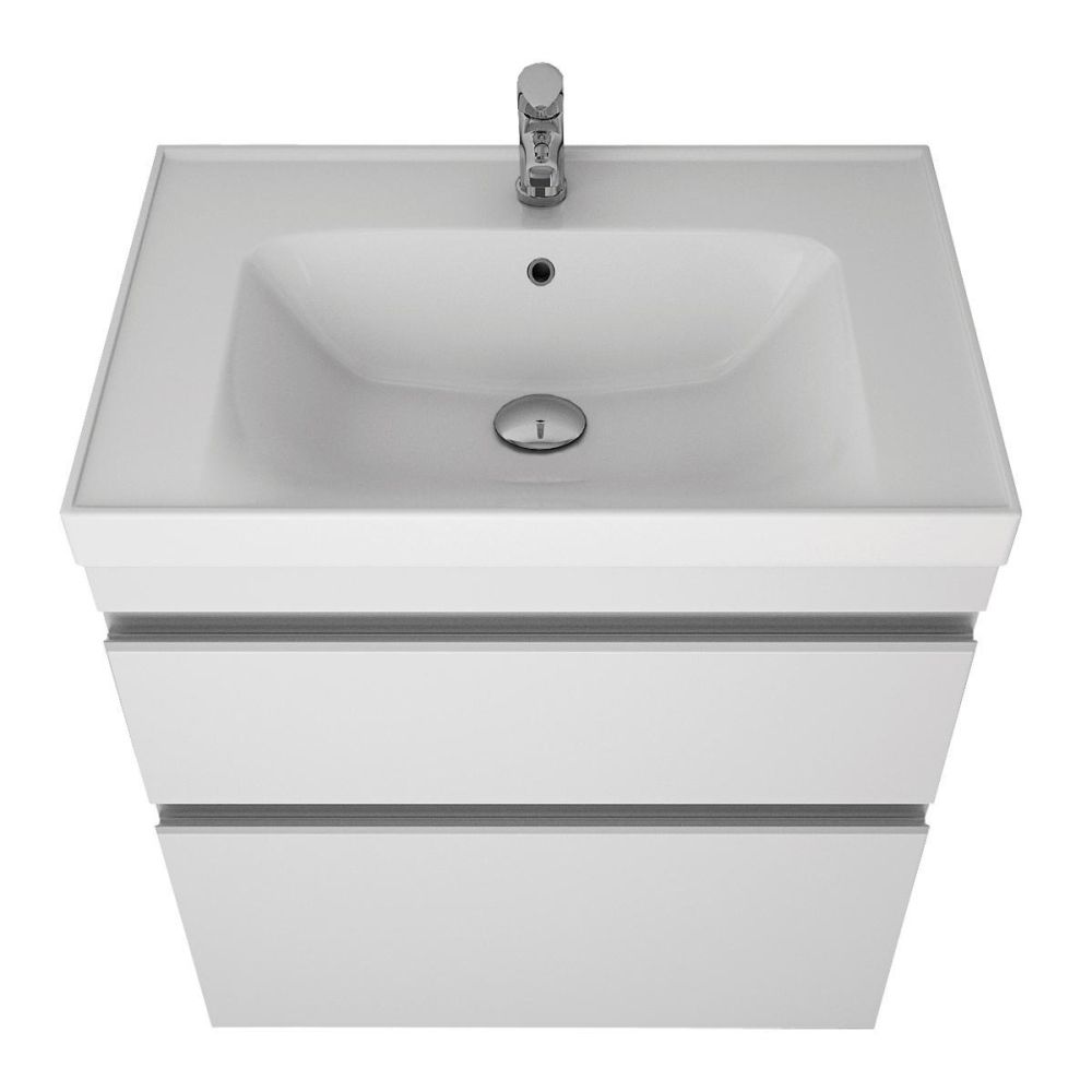 Тумба с раковиной подвесная/напольная Dreja Grace Plus 60 см, белый, артикул 99-0904-com