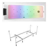 Аэромассажный комплект с хромотерапией 5 в 1 Lavinia Boho Rock 362470AC, акриловая ванна 170x75 см, каркас с монтажным набором, подголовник, хромотерапия, аэромассаж