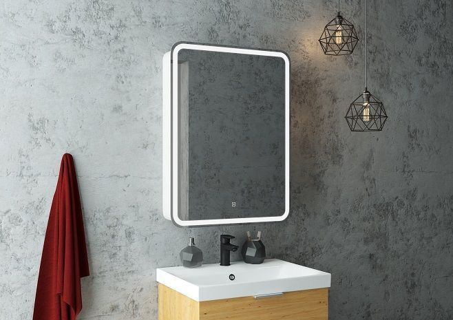 Зеркало-шкаф с подсветкой ART&MAX PLATINO AM-Pla-600-800-1D-L-DS-F, артикул AM-Pla-600-800-1D-L-DS-F