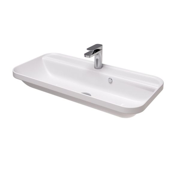Hidra Gio,  встраиваемая прямоугольная раковина с закругленными краями 80x40x16,5h см, цвет белый матовый