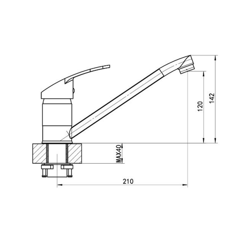 Смеситель для кухни Florentina ТАРА 313.37L.1123.107, песочный, артикул 313.37L.1123.107