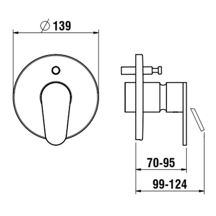 Смеситель для душа, Laufen, New Classic, тип открывания воды-однорычажный, монтаж-настенный встраиваемый, отверстия для монтажа-1, внутренняя часть-необходимо заказать, для установки с Simibox, цвет-хром, артикул HF900578100000