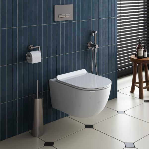 Сиденье дюропласт, soft close, металлическое крепление CZR-090-SC-GM-BORO