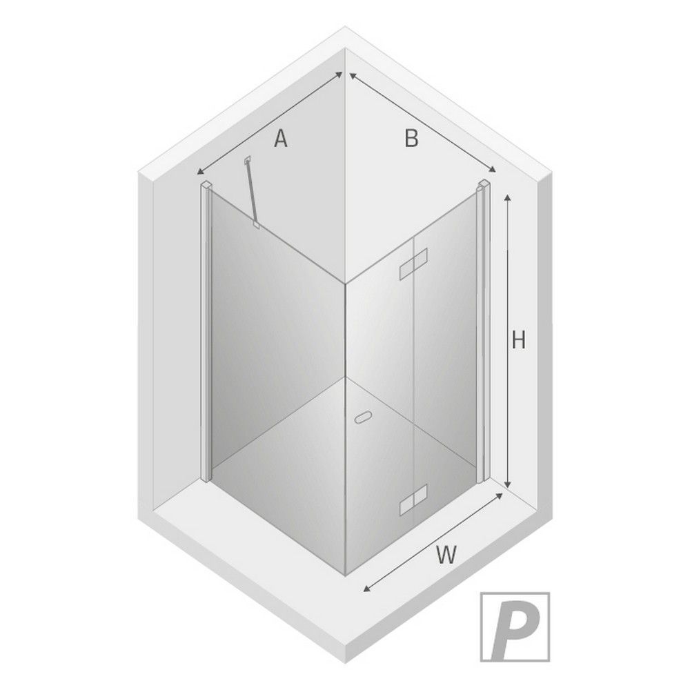 Душевое ограждение NEW TRENDY NEW SOLEO складные двери R 80x100x195 D-0152A/D-0089B (хром)