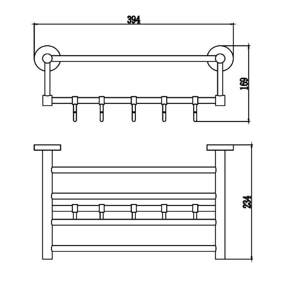 Полка для полотенец Savol S-408745, хром