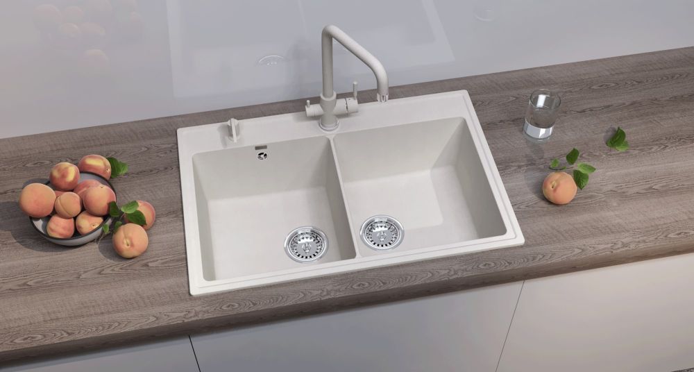 Кухонная мойка Ulgran Quartz Ruma 780-01, жасмин, артикул Ruma 780-01