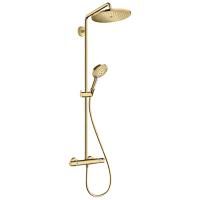 HANSGROHE CROMA SELECT S Душевая система Showerpipe с термостатическим смесителем, верхний душ Ø280 мм., ручной душ и шланг 1600 мм, цвет полир золото HANSGROHE CROMA SELECT S Душевая система Showerpipe с термостатическим смесителем, верхний душ Ø280 мм., ручной душ и шланг 1600 мм, цвет полир золото