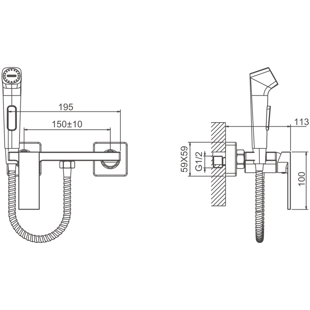 Гигиенический душ со смесителем BELZ B55653-8, белый, артикул B55653-8