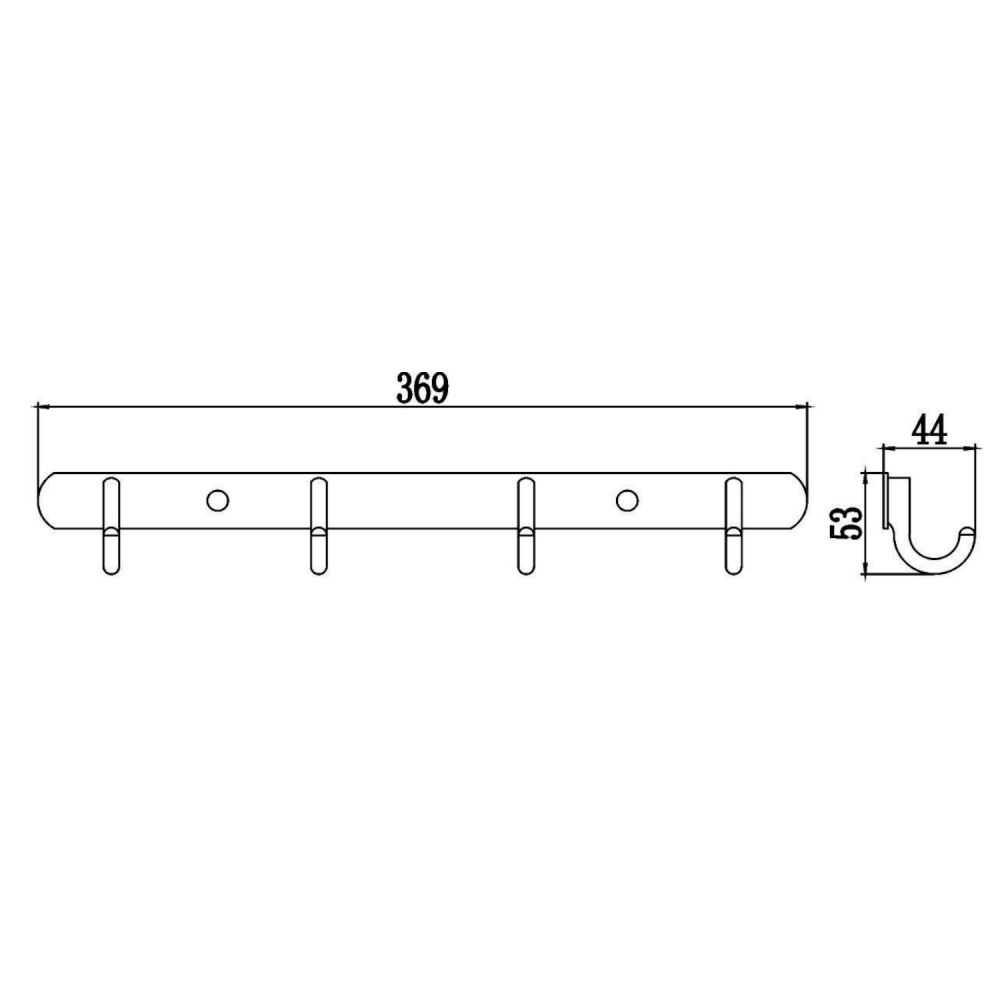 Планка с крючками Savol S-001254, хром
